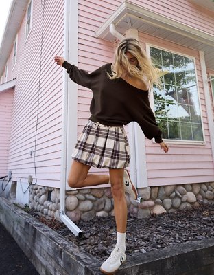 Aerie Plaid Bubble Skirt