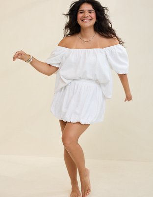 Aerie Seersucker Bubble Mini Skirt