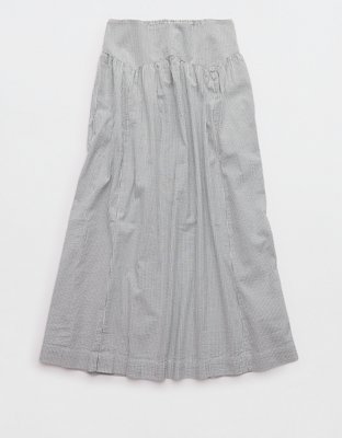 Aerie Seersucker Midaxi Skirt Womens Navy XS 60$