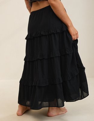 Aerie Ready To Ruffle Tiered Midaxi Skirt