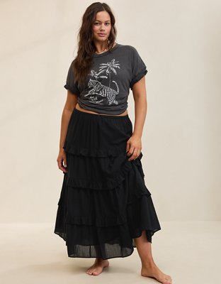Aerie Ready To Ruffle Tiered Midaxi Skirt