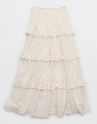 Aerie Ready To Ruffle Tiered Midaxi Skirt