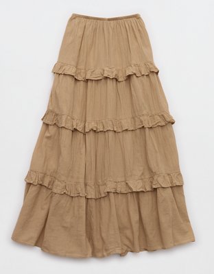 Aerie Ready To Ruffle Tiered Midaxi Skirt