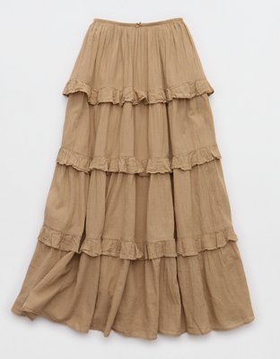 Aerie Ready To Ruffle Tiered Midaxi Skirt