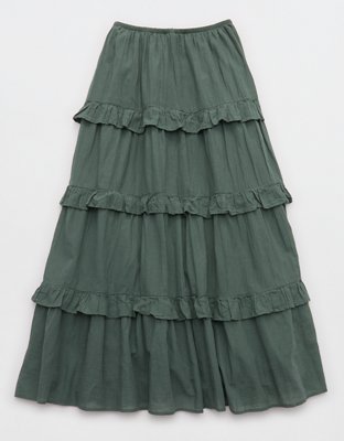 Aerie Ready To Ruffle Tiered Midaxi Skirt