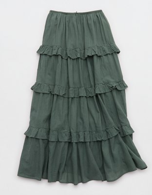 Aerie Ready To Ruffle Tiered Midaxi Skirt