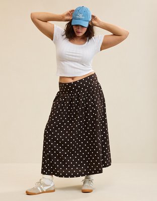 Aerie Seersucker Midaxi Skirt