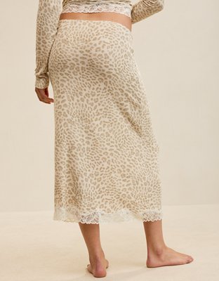 OVERSLEPT by Aerie Real Soft Rib Midi Skirt