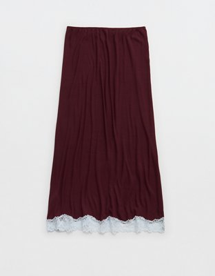 OVERSLEPT by Aerie Real Soft Rib Midi Skirt
