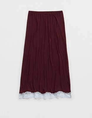 OVERSLEPT by Aerie Real Soft Rib Midi Skirt