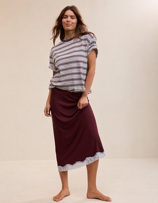 OVERSLEPT by Aerie Real Soft Rib Midi Skirt | Aerie