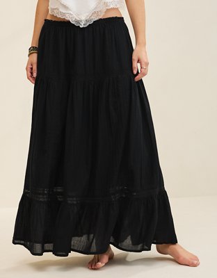 Aerie Lace Trim Maxi Skirt