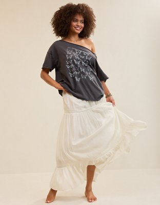 Aerie Lace Trim Maxi Skirt