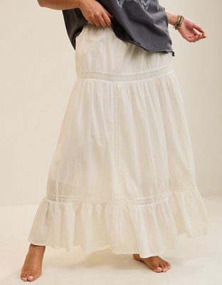 Aerie Lace Trim Maxi Skirt