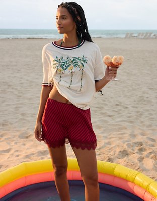 Aerie Festival Satin Mini Skirt