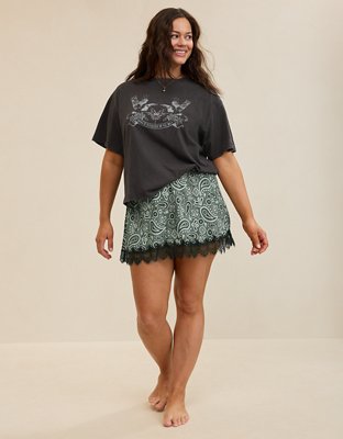 Aerie Festival Satin Mini Skirt