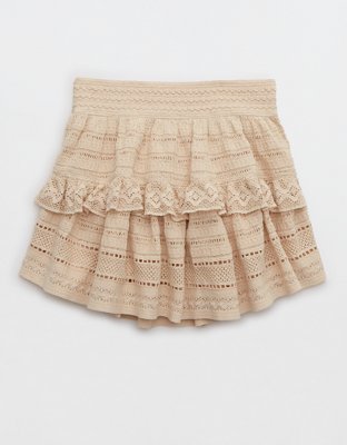 Женские юбки Aerie Textured Lace Ruffle Mini Skirt — фото 4