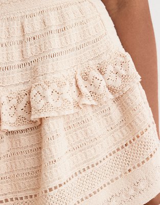 Женские юбки Aerie Textured Lace Ruffle Mini Skirt — фото 6