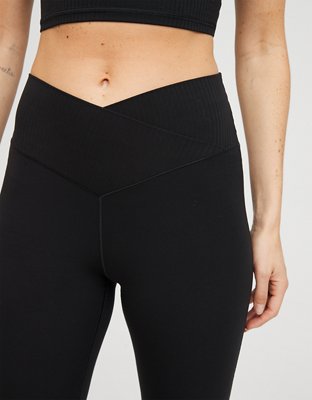 OFFLINE By Aerie Real Me High Waisted Crossover Rib Super Flare Legging