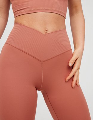 OFFLINE By Aerie Real Me High Waisted Crossover Rib Super Flare Legging