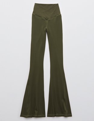 OFFLINE By Aerie Real Me High Waisted Crossover Rib Super Flare Legging