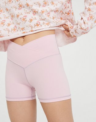 Crossover Hi-Waist Short - Flower Pink