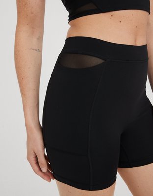 Offline By Aerie Goals Pocket 4 Bike Short In True Black