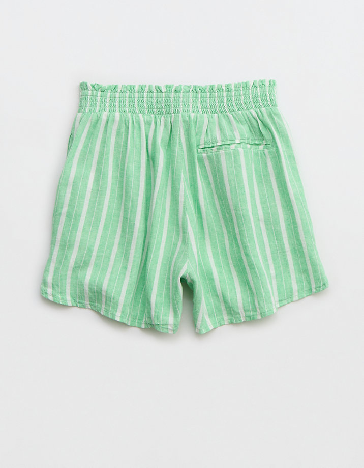 Aerie Pool-To-Party Linen Blend High Waisted Short