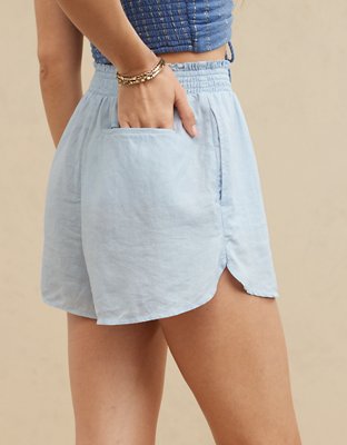 Aerie Linen Blend High Waisted Short