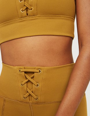 Женские брюки Aerie OFFLINE Ribbed High Waisted Lace Up Legging — фото 6