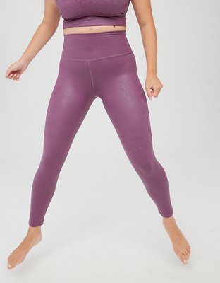 OFFLINE By Aerie The Hugger Crossover Crackle Legging in Lets Mauve Small  Long