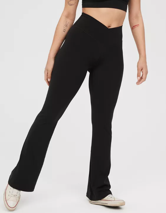 Belongs Sculpture Almost OFFLINE By Aerie Real Me High Waisted Crossover Flare Legging