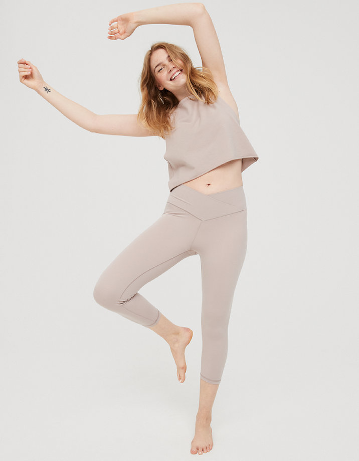 OFFLINE By Aerie Real Me High Waisted Cropped Crossover Legging