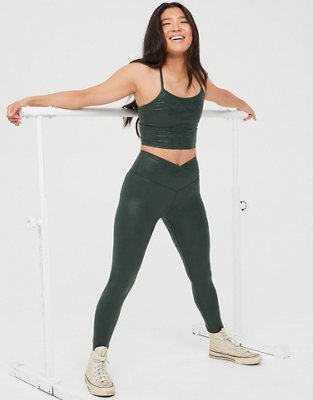 OFFLINE By Aerie The Hugger Crossover High Waisted Crackle Legging