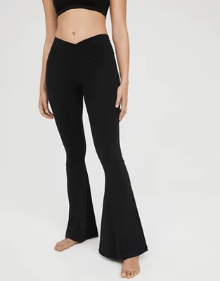 Shop OFFLINE By Aerie Real Me High Waisted Crossover Flare Legging online