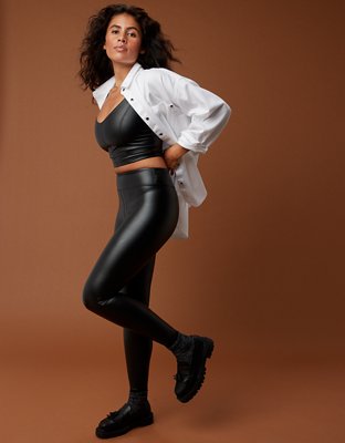 Charcoal Skinny Faux Leather Leggings