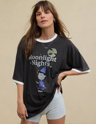 Aerie Halloween Peanuts Sleep Happens Night Tee