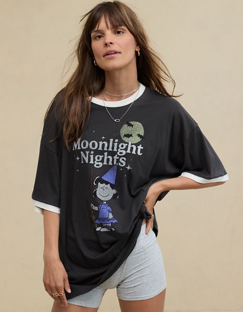 Женские футболки Aerie Halloween Peanuts Sleep Happens Night Tee