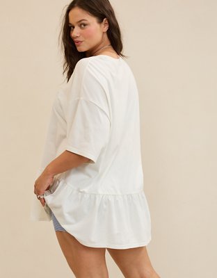 Our #1 sleep tee now with a ruffle hem!