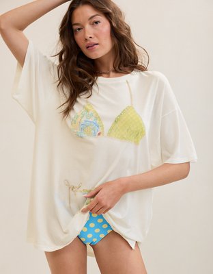 OVERSLEPT by Aerie Sleep Happens Night Tee | Aerie