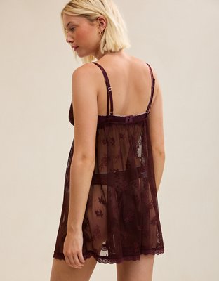 OVERSLEPT by Aerie Sheer Lace Nightie