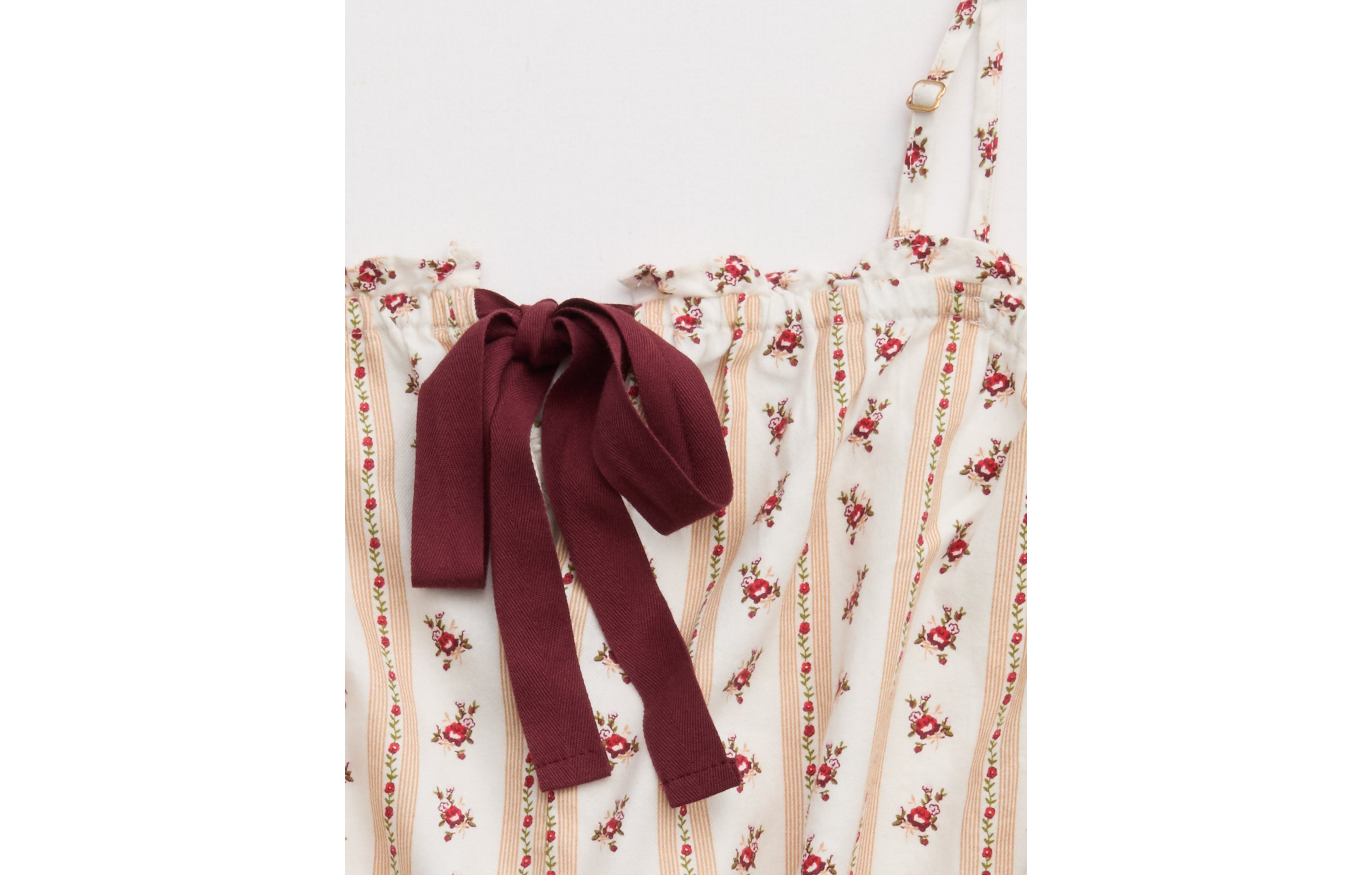 Aerie Checked Out Flannel Strappy Romper