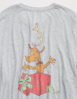 Женская футболка Aerie Sleep Happens Cindy Lou Night Tee, цвет: Средний меланжевый серый — фото 8