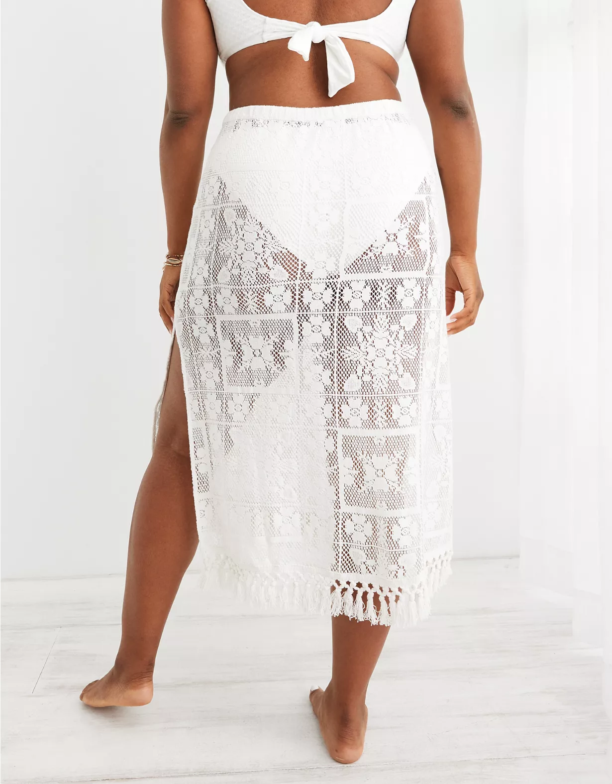 Aerie Patchwork Lace Cover Up Skirt