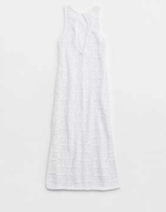 Aerie Textured Patchwork Midi Dress