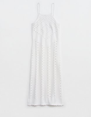 Aerie Crochet Halter Midi Dress