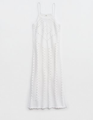 Aerie Crochet Halter Midi Dress