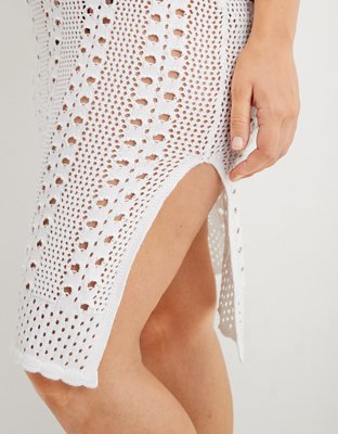 Aerie Crochet Halter Midi Dress