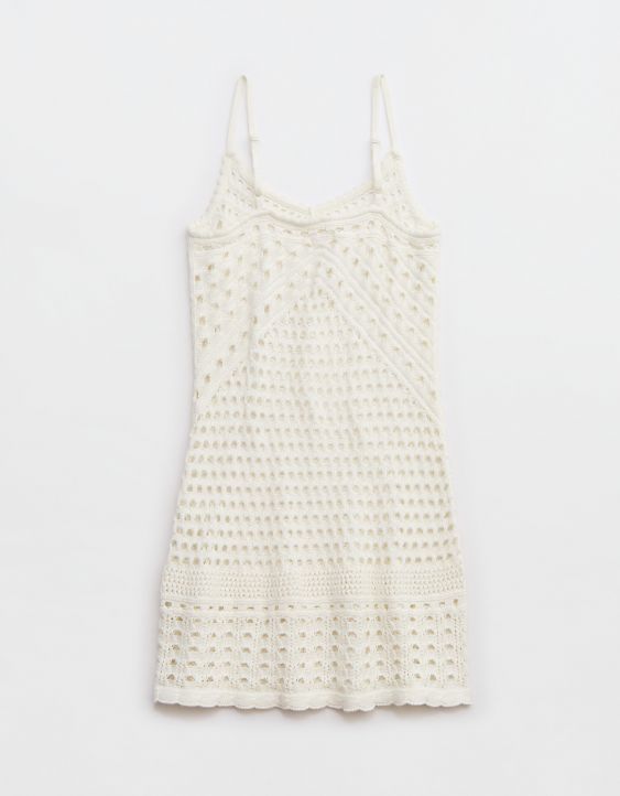 Aerie Crochet Cover Up Mini Dress