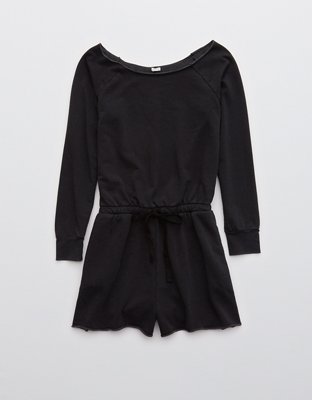 Aerie Fleece Long-Sleeve Romper